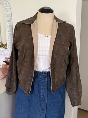 90’s Women’s REVERSIBLE Brown Cropped Jacket